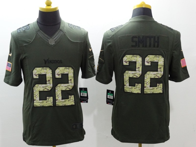 Men's Minnesota Vikings Harrison Smith #22 Army Green Jersey